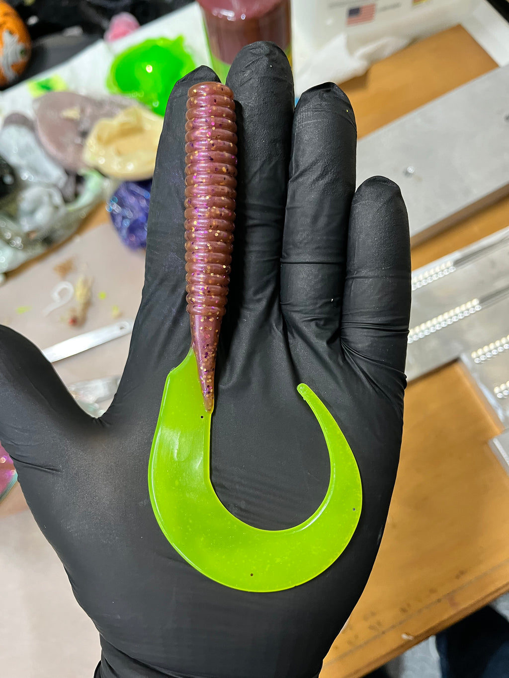 Aurora Borealis (Nightcrawler body and Chartreuse tail or claws for the craw))